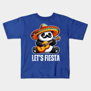 Let's Fiesta Cinco De Mayo Panda Bear Funny Kids T-Shirt